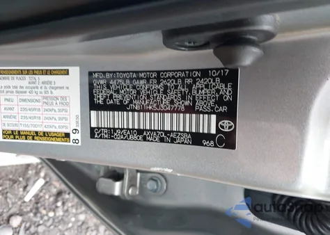 2018 Toyota Camry Se from USA, damaged, VIN JTNB11HK5J3047778